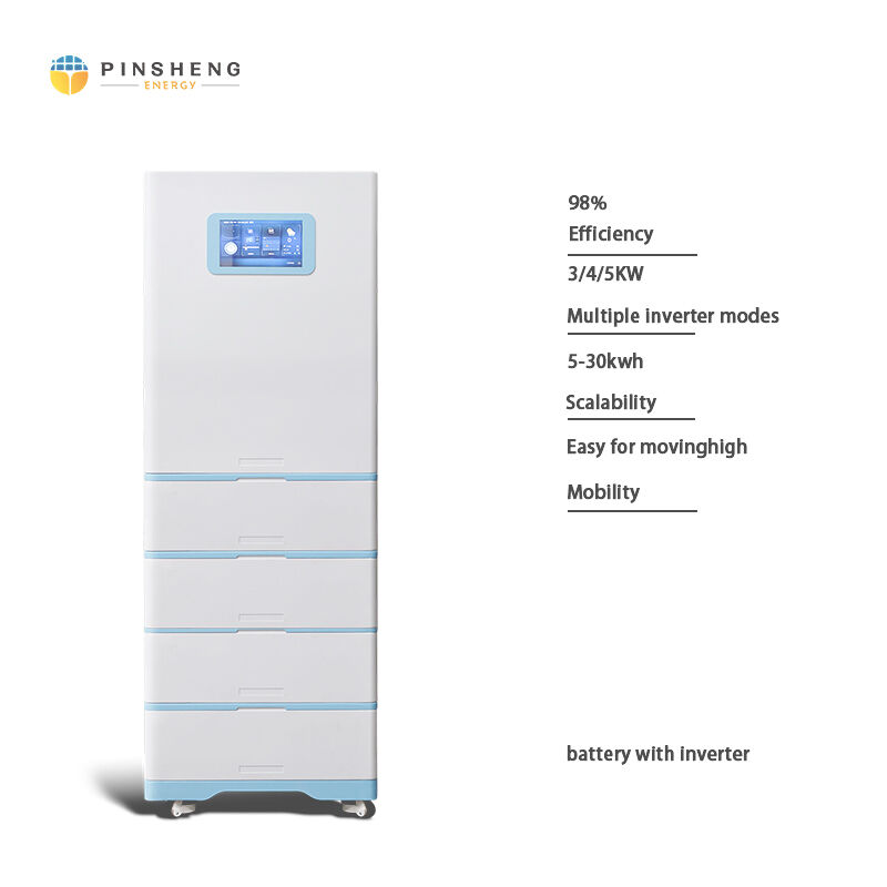 Pinsheng 48V オン/オフグリッド バックアップ ソーラー 10kWh リン酸鉄リチウム電池 BMS付き ハイブリッドインバーター ソーラー蓄電用