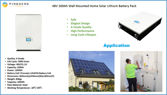 格子雑種インバーター太陽ESS家LiFePO4のリチウム電池48V 200Ah 10KWhを離れて